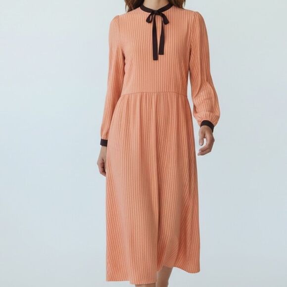 Christine Von Lumbe Dresses & Skirts - Vintage Christine Von Lumbe  Orange Long Sleeve Dress in Size *SEE MEASUREMENT*
